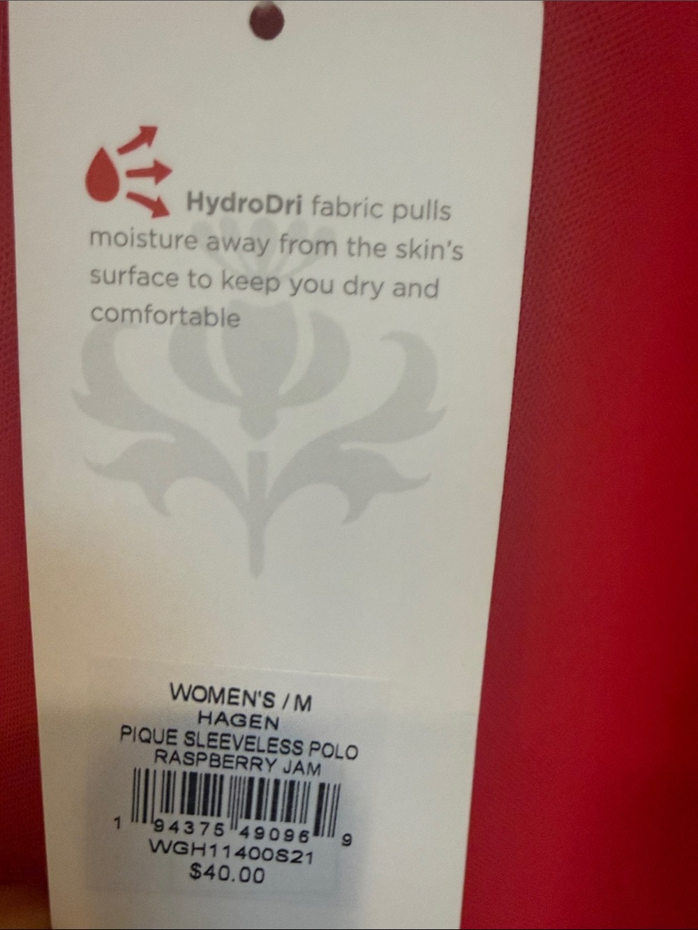 Lady Hagen Sleeveless Polo Tank Top - Red - Picture 4 of 7